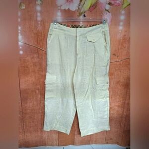 Duck Head linen pants size 8 Linen cargo capri pants